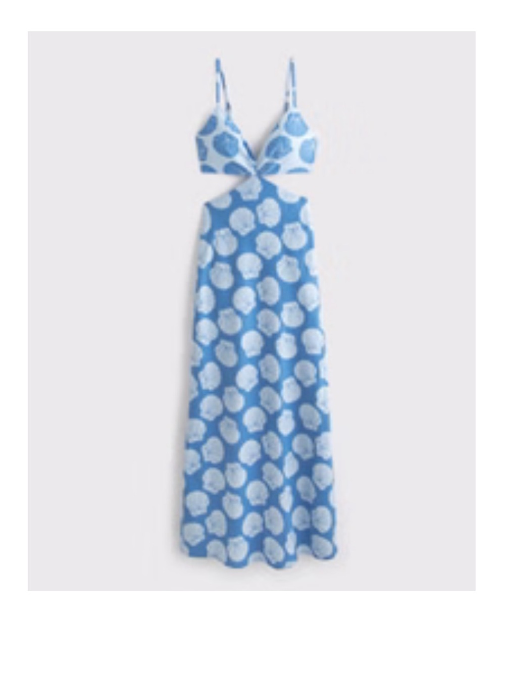 Abercrombie & Fitch Blue Floral Shell-Print Maxi Dress - Picture 2 of 2